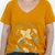 Remera Soy Libre Escote V Naranja