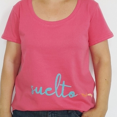 Remera Suelto Escote Redondo Rosa intenso