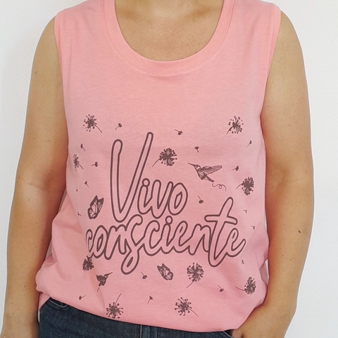 Musculosa Vivo Consciente Rosa