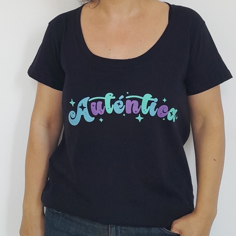 Remera Autentica Escote Redondo Negro