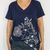 Remera Natural Escote V Azul - comprar online