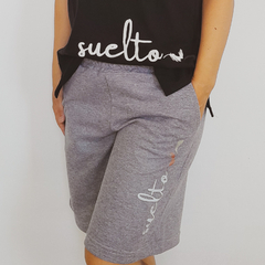 Pantalon Corto Suelto Gris - comprar online