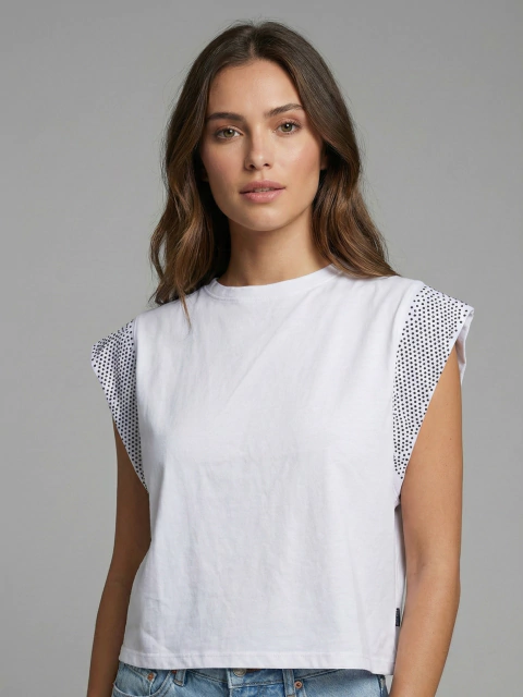 REMERA MEDIA MANGA ANCHA STRASS - comprar online