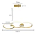 Imagem do Lustre Pendente Moderno Dourado 3 Anéis belly C/ 3 Temperaturas