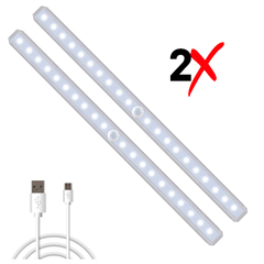 Luz Lámpara Led Noche Sensor Movimiento Recargable 50 Cm X2