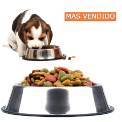 Comedero Bebedero Acero Antivuelco 18cm Mascota Gato Perro