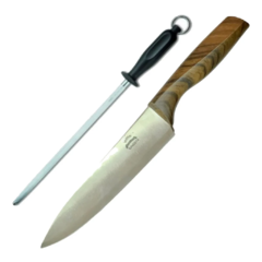 Cuchillo 30cm Carne Filetear Cocina Profesional + Chaira