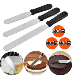 Set 3 Espatulas Acero Inox Decoracion Corta Tortas Alisador