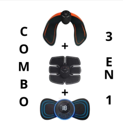 COMBO 3 EN 1 ELECTRODOS ABDOMEN + GLUTEOS + CUELLO