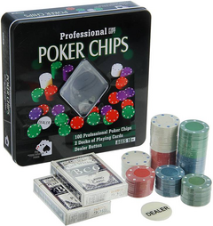 Fichero 100 Fichas Profesional Poker Casino Estuche Metal