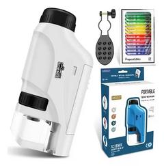 Microscopio Portátil Led Zoom Óptico 60-120x Luz Profesional