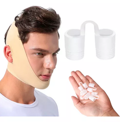 Clip Nasal Dilatador + Faja Mentonera Ronquidos Bruxismo