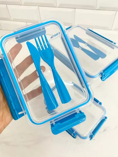 Taper X3 Set Vianda Lunchera Escolar Cubiertos Microondas