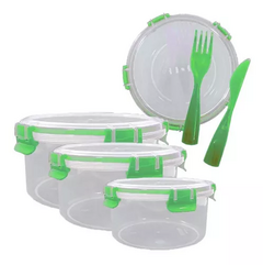 Taper X3 Set Vianda Lunchera Escolar Cubiertos Microondas - comprar online