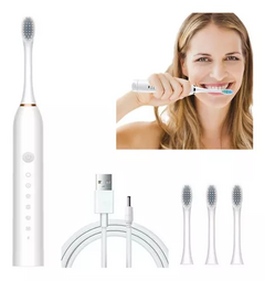 Cepillo De Dientes Recargable 6 Modos Electrico + 3 Repuesto - comprar online