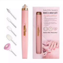 Set Torno Uñas Recargable Manicuria Pedicura + Accesorios Manos Y Pies