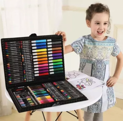 VALIJA SET MARCADORES ACUARELAS LAPICES CRAYONES Y ACCESORIOS 150 PCS