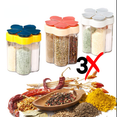 Especiero Condimentero Pimentero Salero 5 En 1 Tapa Dosifica X3