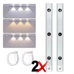 Barra Luz Fria Calida Led Usb Recargable Sensor 40cm X2 Color Blanco Frio Y Calido