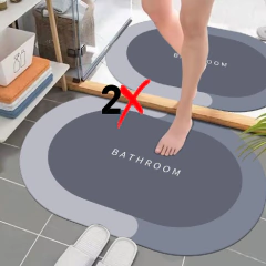 Alfombra Antideslizante Absorbente Inteligente Para Baño X2