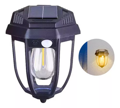 Aplique Led Solar Luz Calida Farol Con Sensor Para Exterior