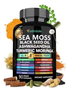 Ashwagandha Sea Moss Suplemento Energia Anti Estres X60 Eeuu