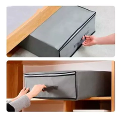 X2 CajaS Organizadora Tela Guarda Manta 100x45x15 - Home Love | Tienda De Bazar Y Deco