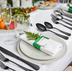 Set de Cubiertos x 24 Piezas Negro Mate - comprar online