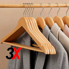 PERCHA PREMIUM DE MADERA PACK X3 - comprar online