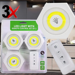Kit X3 Luces Led Control Remoto Alacena Placard A Pilas