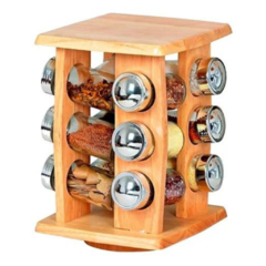 Set 12 Especiero Pimentero Giratorio Condiméntero Madera Rak - comprar online
