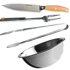Set Asado Parrilla Juego Asador Parrillero + Bowl + Cuchillo 33 Cm - comprar online