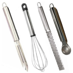 Set Utensillos Cocina Acero Pelador Molde Rallador Batidor
