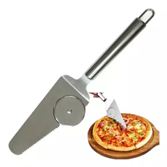 Pala Espatula Para Pizza Cocina Filo De Acero Rueda Cortador