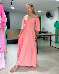 VESTIDO MAGDA LISO - CORAL