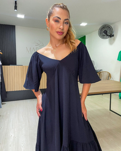 VESTIDO MAGDA LISO - PRETO - loja online