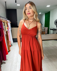VESTIDO MARAGOGI - TERRACOTA - Mabela Store - Roupas Femininas 