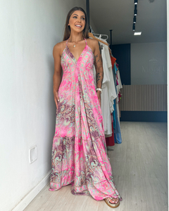 Vestido feminino longo indiano estampado