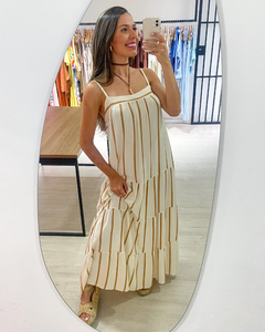 VESTIDO ANGRA - OFF/CARAMELO - Mabela Store - Roupas Femininas 