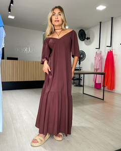 VESTIDO MAGDA - MARROM ESCURO - comprar online