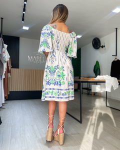 VESTIDO MANUELA - AZUL/VERDE - loja online