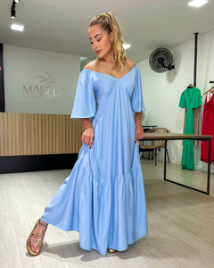 Imagem do VESTIDO MAGDA LISO - AZUL