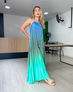 VESTIDO NORONHA - VERDE/AZUL - Mabela Store - Roupas Femininas 