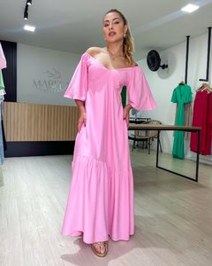 VESTIDO MAGDA LISO - ROSA - loja online