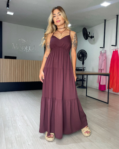 VESTIDO MARAGOGI - MARROM - comprar online
