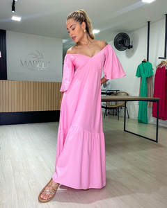 VESTIDO MAGDA LISO - ROSA - comprar online