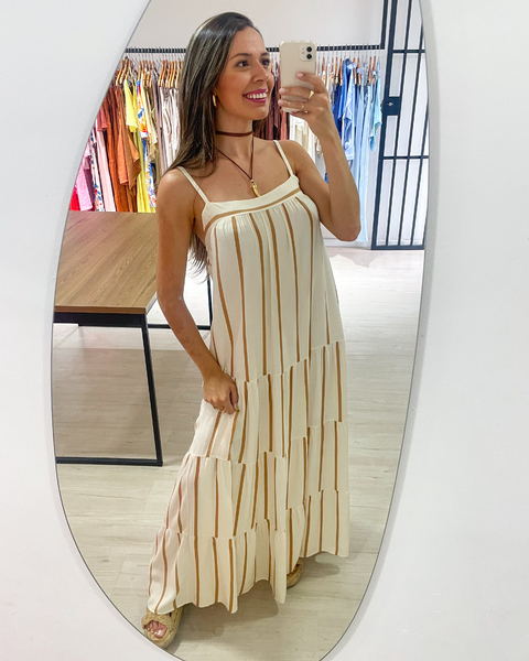 VESTIDO ANGRA - OFF/CARAMELO - comprar online