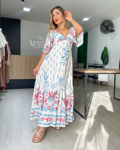 VESTIDO CECILIA - AZUL/VERMELHO - comprar online