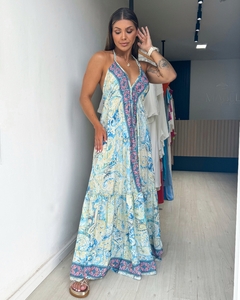 VESTIDO DAHLIA - VERDE/AZUL - loja online