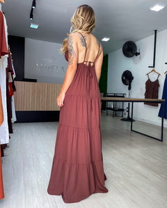 VESTIDO CARAÍVA - MARROM - Mabela Store - Roupas Femininas 